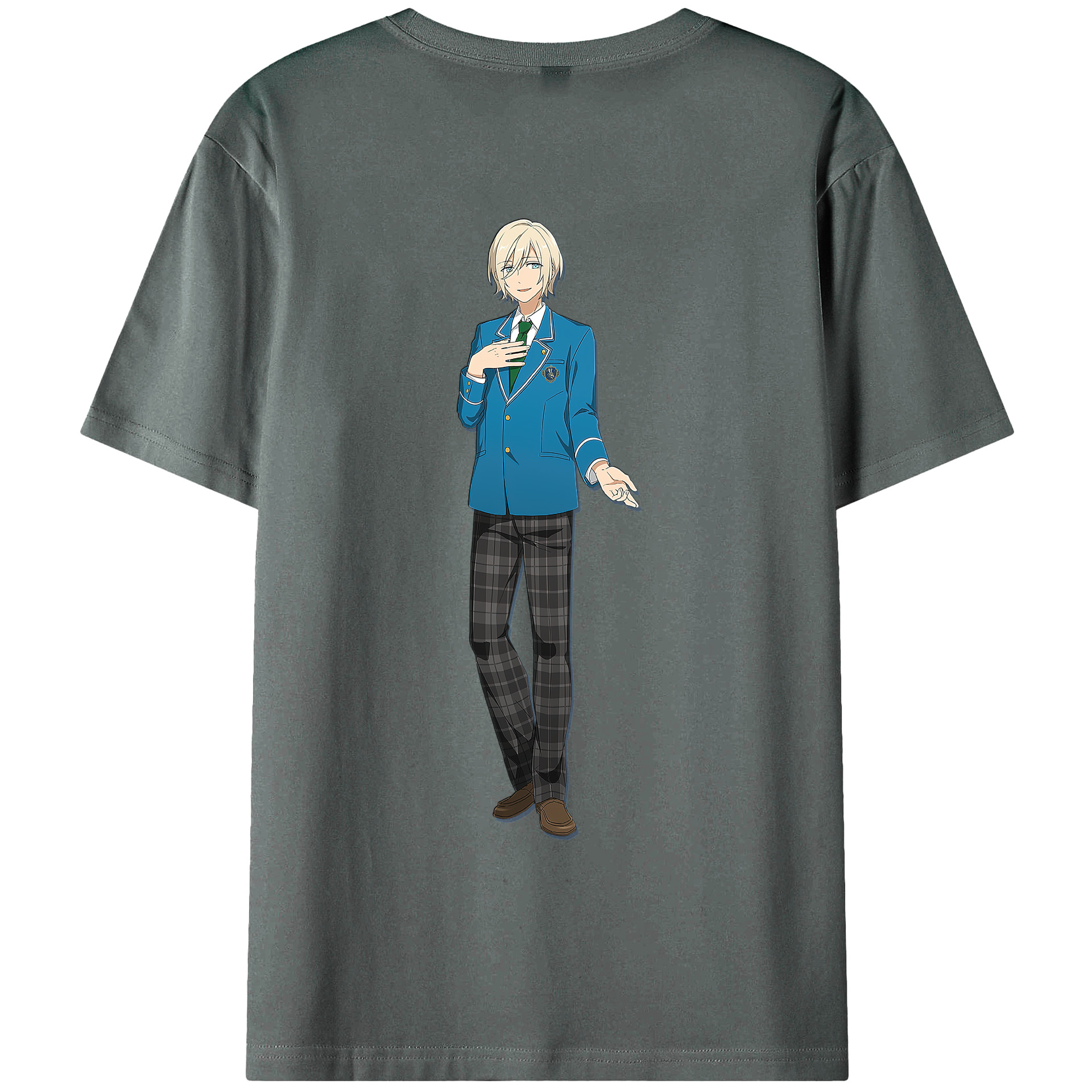 （画像用） あんさんぶるスターズ! Ensemble Stars 綿100％ メンズ半袖Tシャツ（バックプリント） 通気性